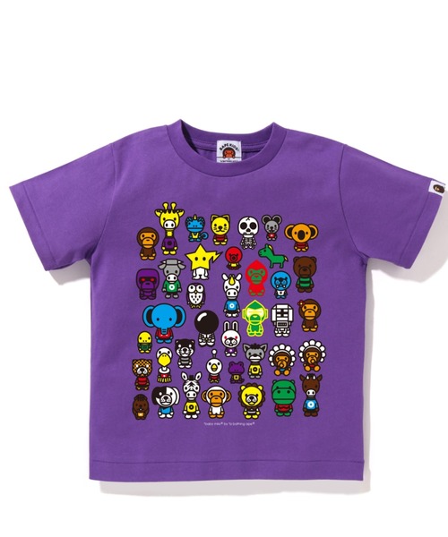 A BATHING APE（アベイシングエイプ）の「A TO Z TEE K（Tシャツ/カットソー・キッズ・パープル/サックスブルー/ピンク/イエロー/グリーン・130/140/100/110/90/120）」の3枚目の写真