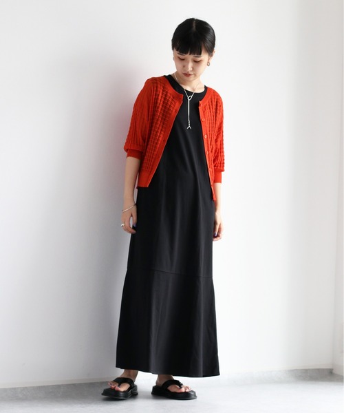 cepo（セポ）の「シアーワッフルニットカーディガン（カーディガン/ボレロ・レディース・ブラック/レッド/オフホワイト/グリーン・M）」の14枚目の写真