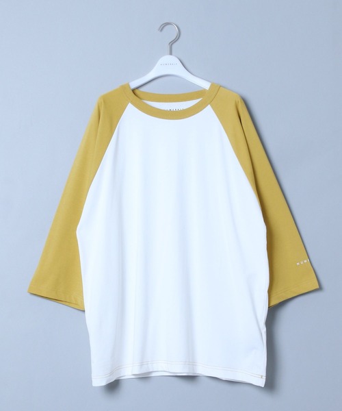 NUMERALS（ヌメラルズ）の「[NUMERALS]COOLMAXラグランTシャツ（Tシャツ/カットソー・メンズ・ホワイト/ブラック/マスタード・MEDIUM/LARGE）」の3枚目の写真
