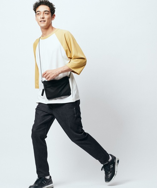 NUMERALS（ヌメラルズ）の「[NUMERALS]COOLMAXラグランTシャツ（Tシャツ/カットソー・メンズ・ホワイト/ブラック/マスタード・MEDIUM/LARGE）」の4枚目の写真