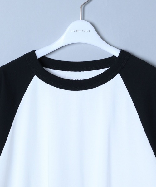 NUMERALS（ヌメラルズ）の「[NUMERALS]COOLMAXラグランTシャツ（Tシャツ/カットソー・メンズ・ホワイト/ブラック/マスタード・MEDIUM/LARGE）」の6枚目の写真