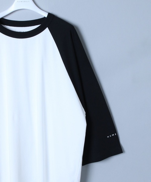 NUMERALS（ヌメラルズ）の「[NUMERALS]COOLMAXラグランTシャツ（Tシャツ/カットソー・メンズ・ホワイト/ブラック/マスタード・MEDIUM/LARGE）」の7枚目の写真