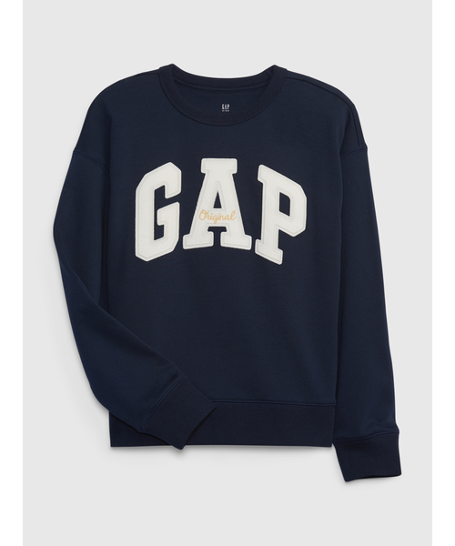 GAP（ギャップ）の「フレンチテリー GAPロゴスウェットシャツ (キッズ)（スウェット・キッズ・ネイビー/その他・S/M/L/XL/XS/XXL）」の2枚目の写真