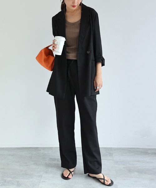 andme(アンドミー)の「リネンブレンドイージーベイカーパンツ(その他パンツ・レディース・ブラック/グレイッシュベージュ/キナリ/グリーン/ライトカーキ・M/L)」の21枚目の写真