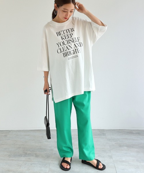 andme(アンドミー)の「リネンブレンドイージーベイカーパンツ(その他パンツ・レディース・ブラック/グレイッシュベージュ/キナリ/グリーン/ライトカーキ・M/L)」の6枚目の写真