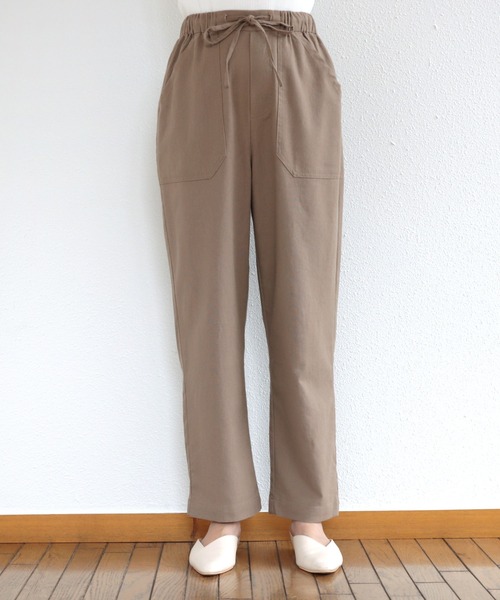 andme(アンドミー)の「リネンブレンドイージーベイカーパンツ(その他パンツ・レディース・ブラック/グレイッシュベージュ/キナリ/グリーン/ライトカーキ・M/L)」の12枚目の写真