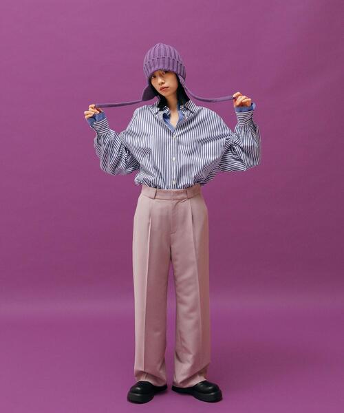 CITEN(シテン)の「<CITEN>ストライプ オーバーシャツ(シャツ/ブラウス・レディース・ブラウン/ロイヤルブルー・FREE)」の5枚目の写真