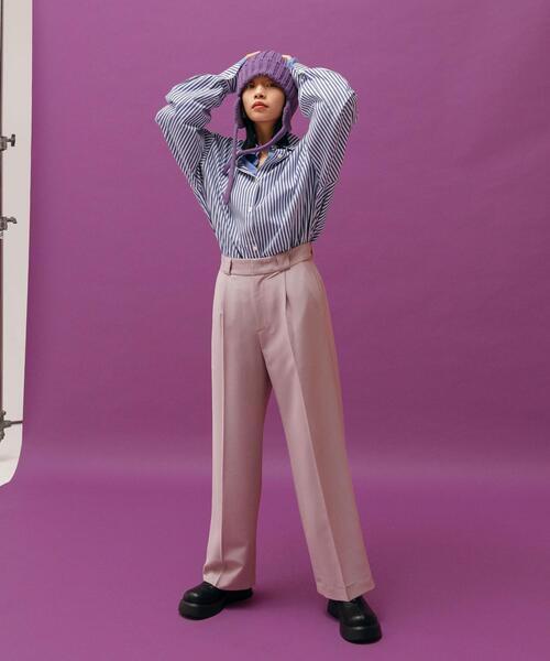 CITEN(シテン)の「<CITEN>ストライプ オーバーシャツ(シャツ/ブラウス・レディース・ブラウン/ロイヤルブルー・FREE)」の6枚目の写真