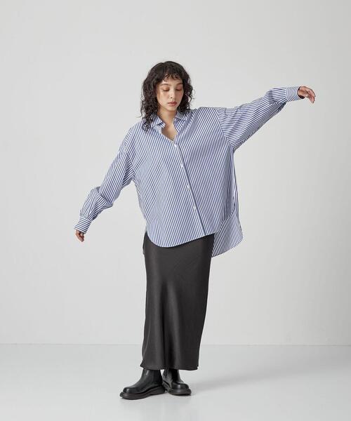 CITEN(シテン)の「<CITEN>ストライプ オーバーシャツ(シャツ/ブラウス・レディース・ブラウン/ロイヤルブルー・FREE)」の18枚目の写真