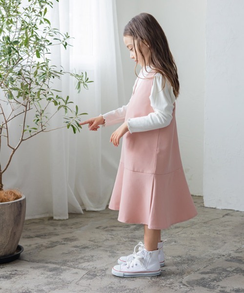 lulpini（ルルピー二）の「kids マーメイドジャンパースカート（ジャンパースカート・キッズ・ライトベージュ/サックスブルー/ピンク・S/M/L）」の11枚目の写真