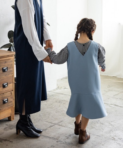 lulpini（ルルピー二）の「kids マーメイドジャンパースカート（ジャンパースカート・キッズ・ライトベージュ/サックスブルー/ピンク・S/M/L）」の21枚目の写真