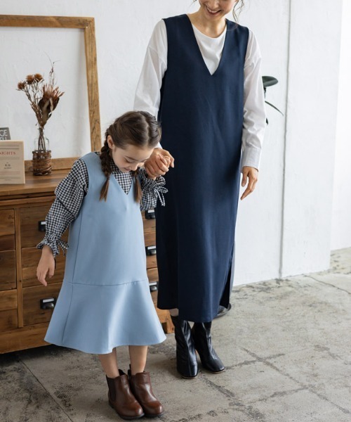 lulpini（ルルピー二）の「kids マーメイドジャンパースカート（ジャンパースカート・キッズ・ライトベージュ/サックスブルー/ピンク・S/M/L）」の18枚目の写真