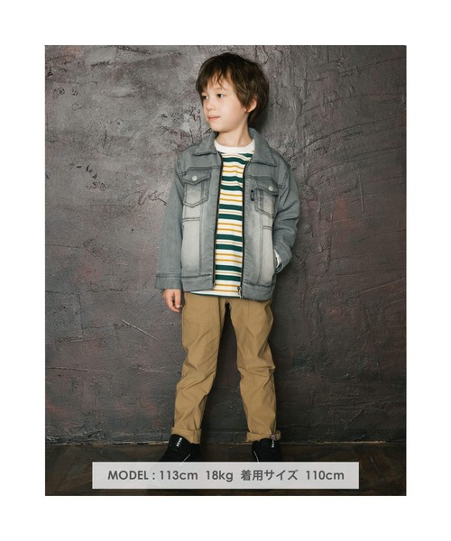 WASK/ジップアップGジャンライトオンスデニム(100~160cm)