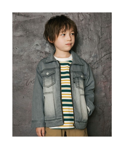 WASK/ジップアップGジャンライトオンスデニム(100~160cm)