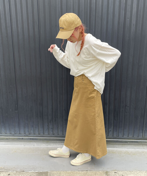 Purple&Yellow(パープルアンドイエロー)の「ストレッチツイル マーメイドスカート(スカート・レディース・カーキ/キャメル・SMALL/MEDIUM)」の9枚目の写真