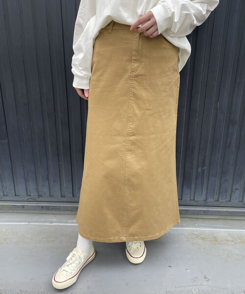 Purple&Yellow(パープルアンドイエロー)の「ストレッチツイル マーメイドスカート(スカート・レディース・カーキ/キャメル・SMALL/MEDIUM)」の5枚目の写真