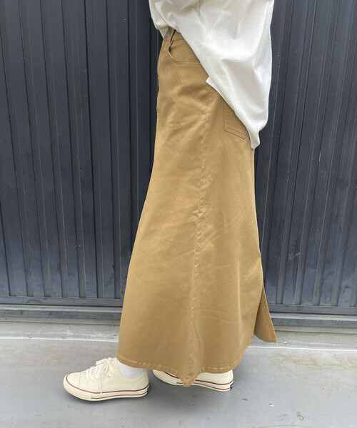 Purple&Yellow(パープルアンドイエロー)の「ストレッチツイル マーメイドスカート(スカート・レディース・カーキ/キャメル・SMALL/MEDIUM)」の7枚目の写真