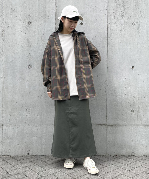 Purple&Yellow(パープルアンドイエロー)の「ストレッチツイル マーメイドスカート(スカート・レディース・カーキ/キャメル・SMALL/MEDIUM)」の14枚目の写真