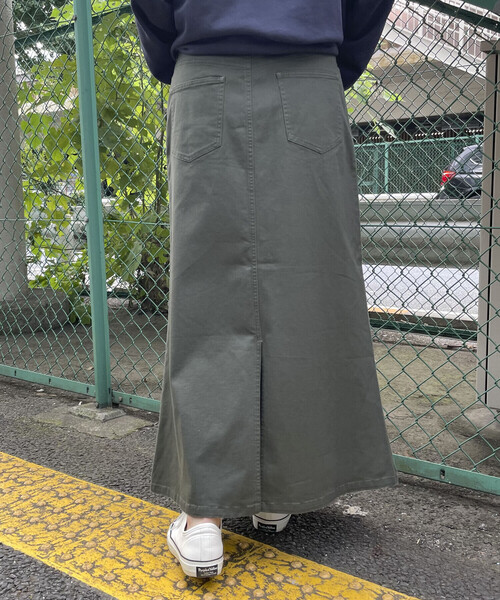 Purple&Yellow(パープルアンドイエロー)の「ストレッチツイル マーメイドスカート(スカート・レディース・カーキ/キャメル・SMALL/MEDIUM)」の12枚目の写真