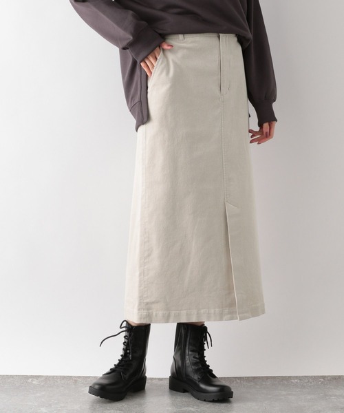 GLOBAL WORK(グローバルワーク)の「コーデュロイストレッチスカート/268966(スカート・レディース・スミクロ/モカ/グレイッシュベージュ/ダークグリーン/ブルー/ダークオレンジ/グリーン系その他6/ライトグリーン・SMALL/MEDIUM/LARGE)」の4枚目の写真