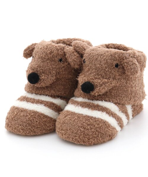 Ampersand(アンパサンド)の「ベビーワンちゃんマシュマロソックス(ベビーシューズ/ベビーソックス・キッズ・ブラウン/アイボリー・9/12)」の2枚目の写真