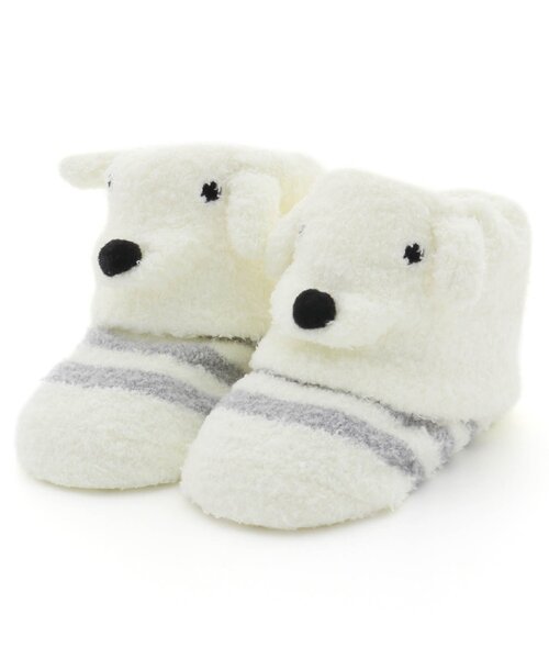 Ampersand(アンパサンド)の「ベビーワンちゃんマシュマロソックス(ベビーシューズ/ベビーソックス・キッズ・ブラウン/アイボリー・9/12)」の1枚目の写真