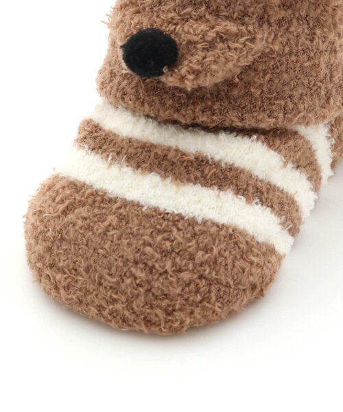 Ampersand(アンパサンド)の「ベビーワンちゃんマシュマロソックス(ベビーシューズ/ベビーソックス・キッズ・ブラウン/アイボリー・9/12)」の6枚目の写真