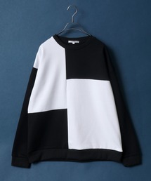 ANPAS | Monotone Color Switching Design Oversized Sweatshirt/モノトーン切り替え オーバーサイズ トレーナー スウェット(スウェット)