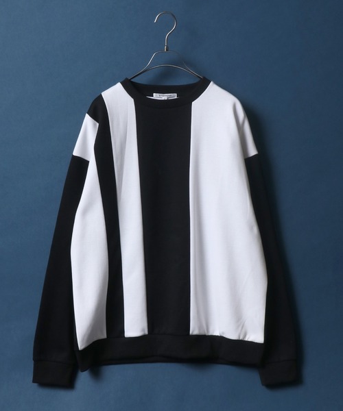 ANPAS（アンパス）の「Monotone Color Switching Design Oversized Sweatshirt/モノトーン切り替え オーバーサイズ トレーナー スウェット（スウェット・メンズ・ブラック系その他/ホワイト系その他2/ホワイト系その他/ブラック系その他2/ホワイト系その他3/ブラック系その他3・L/M）」の6枚目の写真