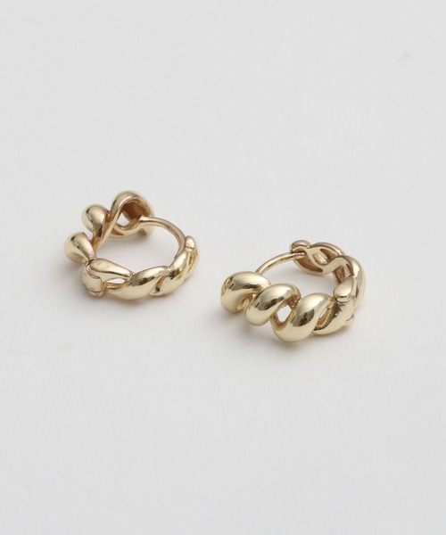 Geel（ギール）の「Geel/スモールロープ フープピアス【ワンタッチ】（ピアス（両耳用）・レディース・シルバー/ゴールド・FREE）」の13枚目の写真