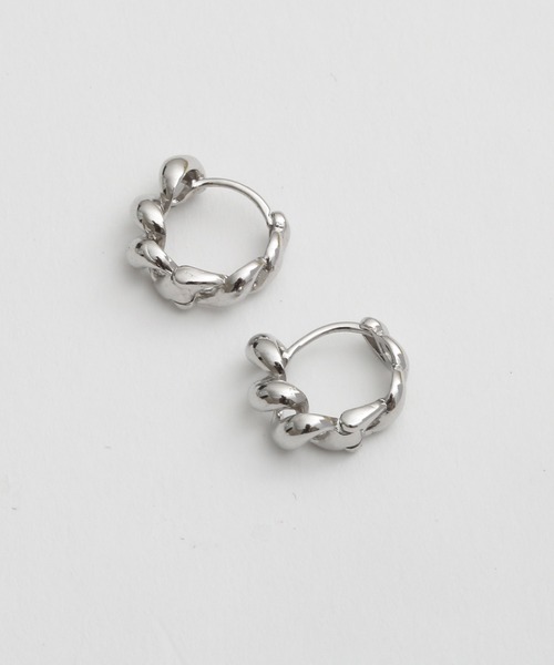 Geel（ギール）の「Geel/スモールロープ フープピアス【ワンタッチ】（ピアス（両耳用）・レディース・シルバー/ゴールド・FREE）」の8枚目の写真