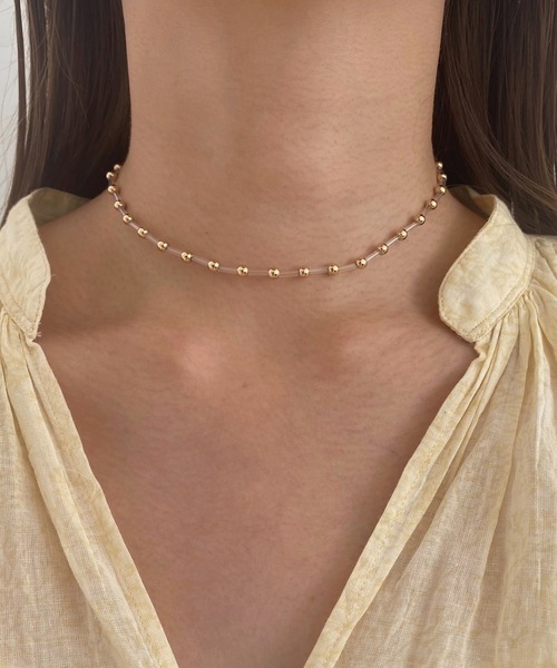 whim（ウィム）の「Abby-シンプルビーズネックレス-（ネックレス・レディース・シルバー/ゴールド・FREE）」の4枚目の写真