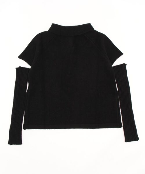 SpRay(スプレイ)の「アームウォーマー付きニットポロ(ニット/セーター・レディース・ブラック/ダークグリーン/ライトグリーン/アイボリー・FREE)」の5枚目の写真