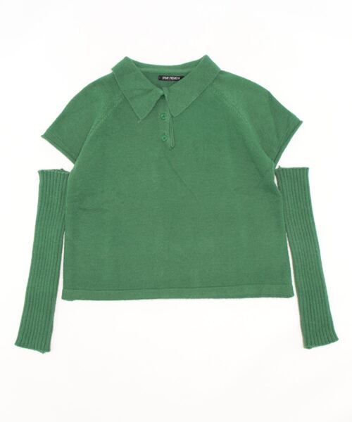 SpRay(スプレイ)の「アームウォーマー付きニットポロ(ニット/セーター・レディース・ブラック/ダークグリーン/ライトグリーン/アイボリー・FREE)」の19枚目の写真