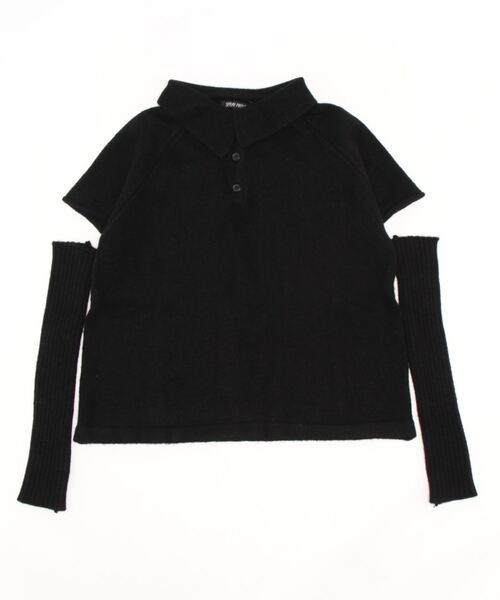 SpRay(スプレイ)の「アームウォーマー付きニットポロ(ニット/セーター・レディース・ブラック/ダークグリーン/ライトグリーン/アイボリー・FREE)」の21枚目の写真