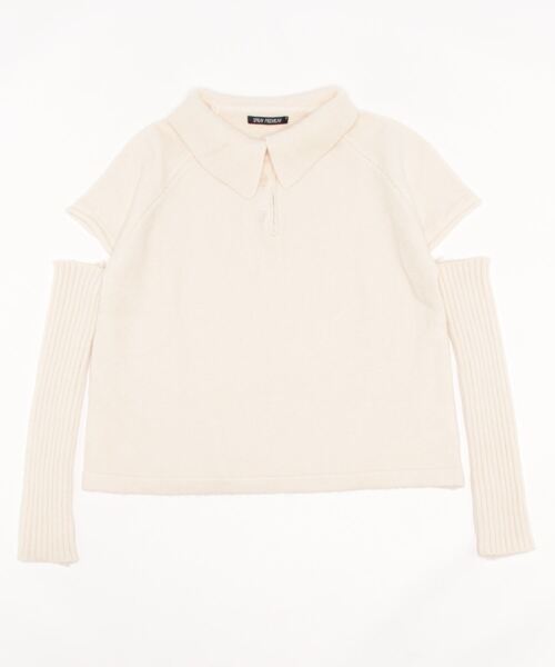 SpRay(スプレイ)の「アームウォーマー付きニットポロ(ニット/セーター・レディース・ブラック/ダークグリーン/ライトグリーン/アイボリー・FREE)」の22枚目の写真