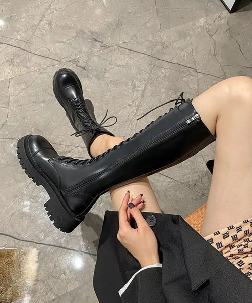 Auntie Rosa（アンティローザ）の「厚底ロングブーツ（スニーカー・レディース・ブラック・38/39/37）」の6枚目の写真