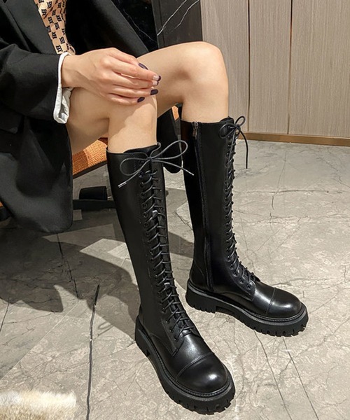 Auntie Rosa（アンティローザ）の「厚底ロングブーツ（スニーカー・レディース・ブラック・38/39/37）」の8枚目の写真