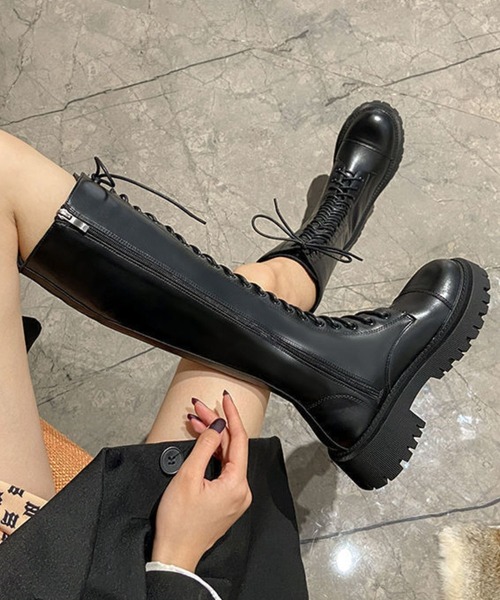 Auntie Rosa（アンティローザ）の「厚底ロングブーツ（スニーカー・レディース・ブラック・38/39/37）」の12枚目の写真