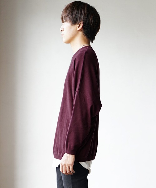 MinoriTY（マイノリティ）の「【入荷禁止】ニット オーバーサイズ ニット ドルマンスリーブ セーター コットンハイゲージ クルーネック 秋服 冬服（ニット/セーター・メンズ・ブラック/アッシュブラウン/アイボリー/マジェンタ/ラベンダー/グレイッシュベージュ・M/L/S）」の14枚目の写真