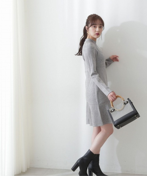 PROPORTION BODY DRESSING（プロポーションボディドレッシング）の「＜Ｅ＞ツイード調ミニマーメイドワンピース / 1212247001（ワンピース・レディース・グレー/オレンジ・SMALL/MEDIUM）」の3枚目の写真