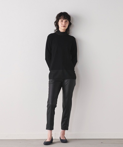 la.f…（ラエフ）の「【WEB別注】ムレないECOストレッチレザーパンツ≪洗濯機で洗える≫（その他パンツ・レディース・ブラック/ベージュ・11号/9号/7号）」の3枚目の写真