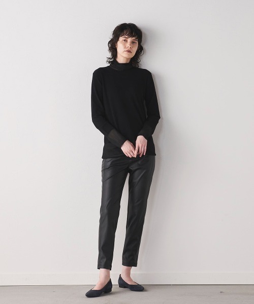 la.f…（ラエフ）の「【WEB別注】ムレないECOストレッチレザーパンツ≪洗濯機で洗える≫（その他パンツ・レディース・ブラック/ベージュ・11号/9号/7号）」の6枚目の写真