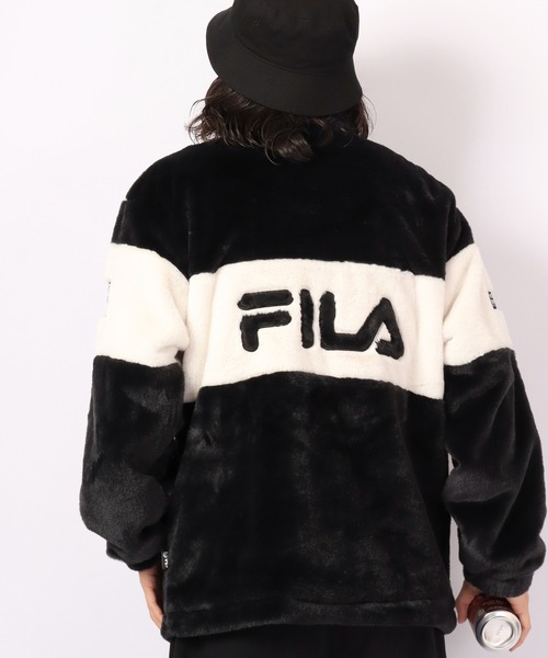 FILA（フィラ）の「FILA フェイクファー フルジップアップ ファージャケット（ブルゾン・メンズ・ベージュ/ブラック・XL/L/M）」の2枚目の写真