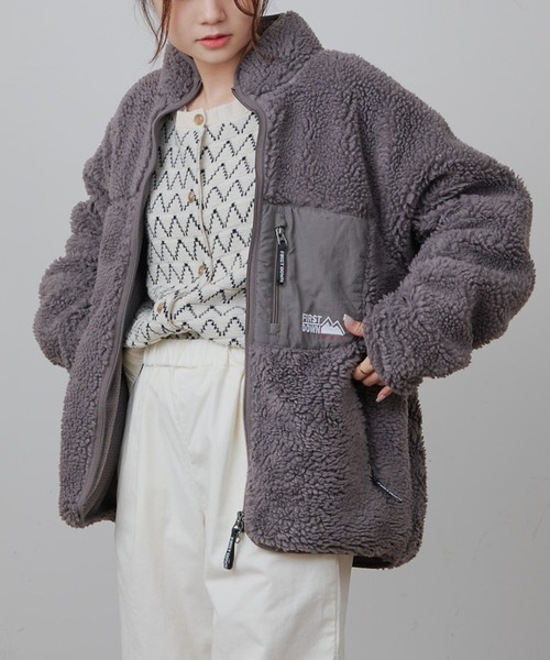 FIRST DOWN（ファーストダウン）の「【FIRST DOWN】BOA JACKET（ブルゾン・レディース・ブラック/オフホワイト/チャコール・SMALL/MEDIUM）」の3枚目の写真