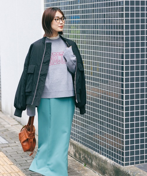 hunch（ハンチ）の「ロゴプリントニット（ニット/セーター・レディース・杢グレー/パープル/ネイビー/オレンジ・FREE）」の10枚目の写真