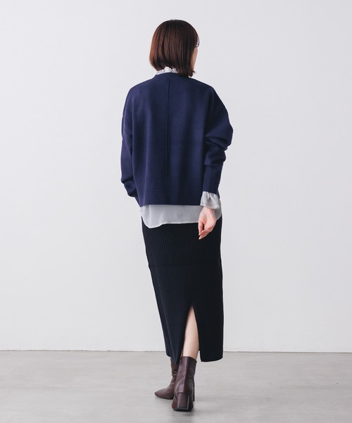 hunch（ハンチ）の「ロゴプリントニット（ニット/セーター・レディース・杢グレー/パープル/ネイビー/オレンジ・FREE）」の18枚目の写真