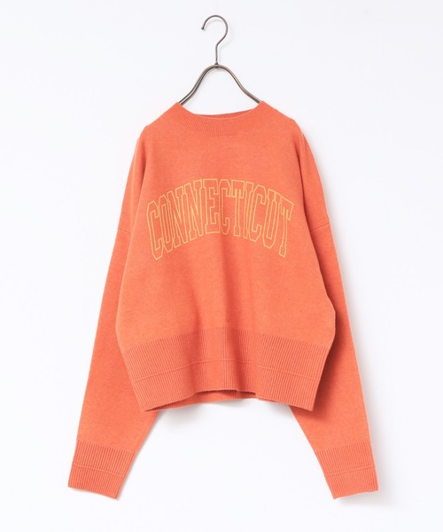 hunch（ハンチ）の「ロゴプリントニット（ニット/セーター・レディース・杢グレー/パープル/ネイビー/オレンジ・FREE）」の22枚目の写真