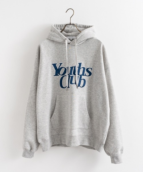 Ressaca（レサーカ）の「オーバーサイズ サテンロゴ刺繍スウェットプルオーバーパーカー（パーカー・メンズ・アッシュグレー/グレー/グリーン/ブラック/レッド/ブルー/ブラウン・L/M/XL）」の12枚目の写真