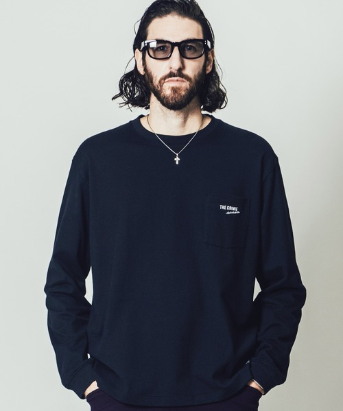 CRIMIE（クライミー）の「CR LOGO POCKET LONG SLEEVE T SHIRT / CRロゴ ポケット 長袖 Tシャツ（Tシャツ/カットソー・メンズ・ブラック/ホワイト・L/XXL/M/XL/S）」の3枚目の写真